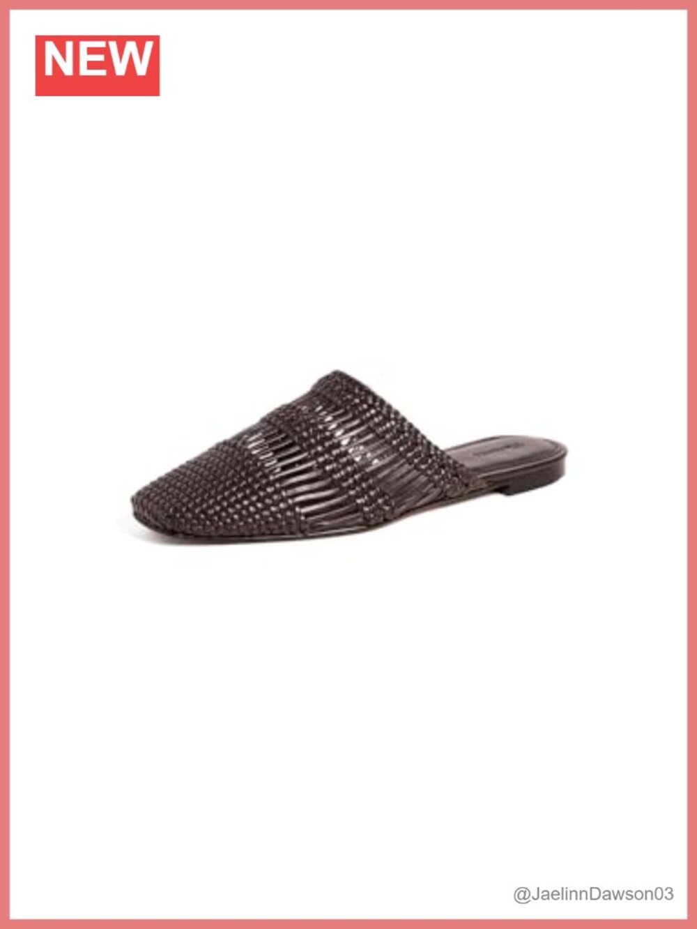 Mylie Woven Mules Leather Square Toe Slip-Ons Cushioned Footbed
